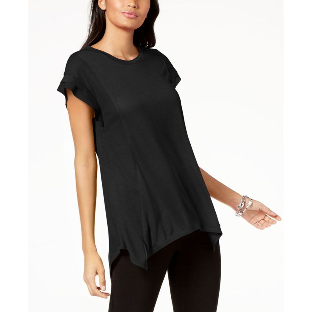 INC International Concepts Asymmetrical Contrast Detail Top